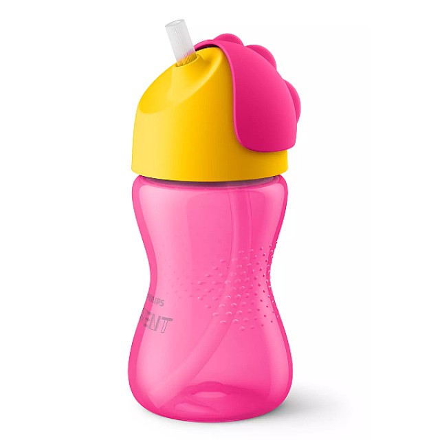 Philips Avent Pacifier with Straw Bendy Pink-Yellow 12m+ 300ml