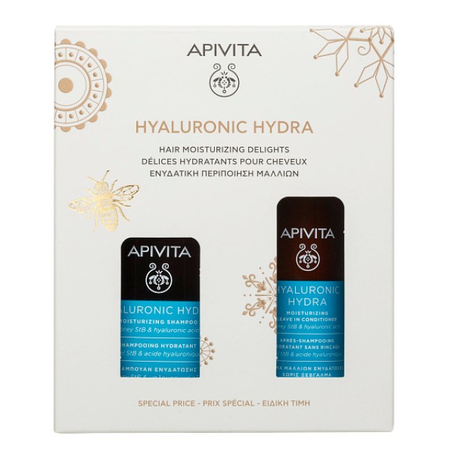 Apivita Hyaluronic Hydra Shampoo 250ml & Leave In Conditioner 100ml