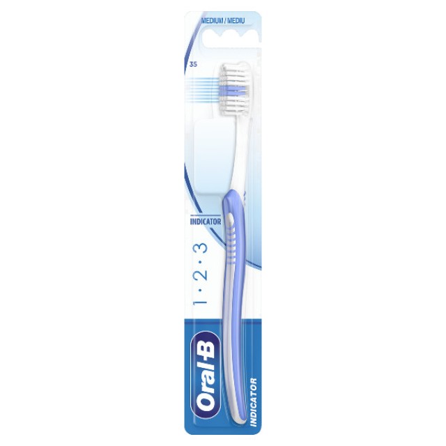 Oral-B 123 Indicator 35mm Toothbrush Medium 1 τεμάχιο