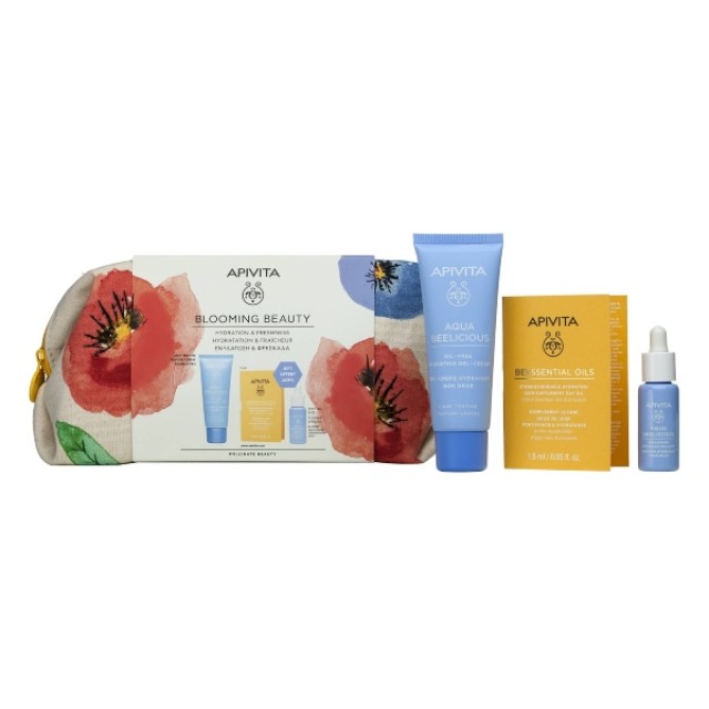 Apivita Aqua Beelicious Blooming Beauty Light Texture Moisturizing Cream-Gel 40ml & GIFT Booster Rejuvenation and Hydration 10ml & Beesential Oils Day Face Oil 1.5ml