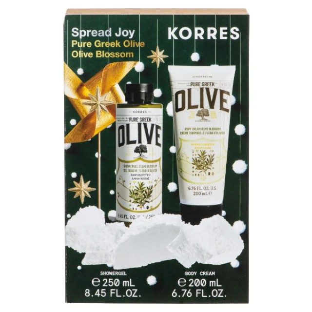 Korres Pure Greek Olive Blossom Shower Gel 250ml & Body Milk 200ml