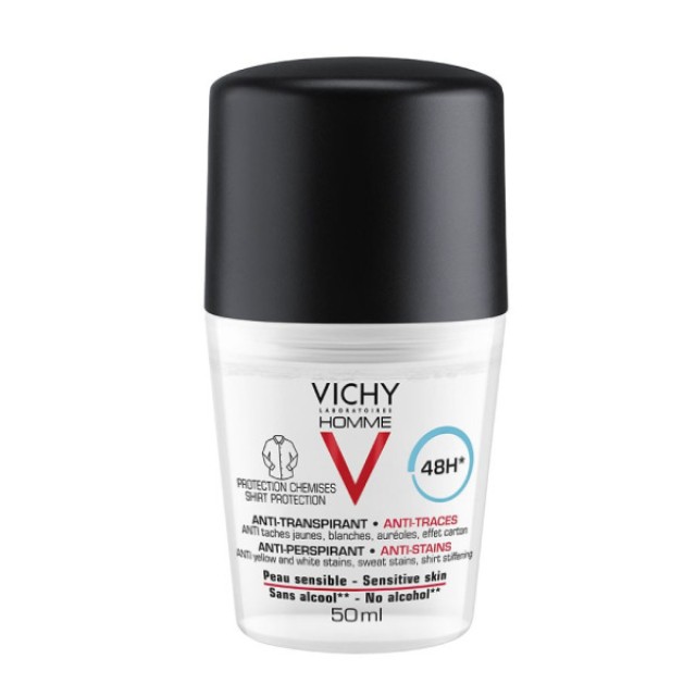 Vichy Homme 48h No Trace Deodorant Roll-On 50ml