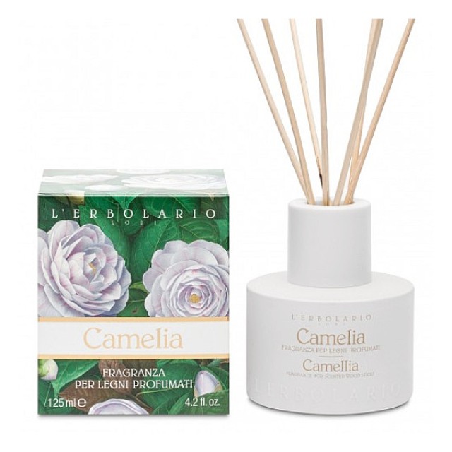 L'Erbolario Camelia Room Fragrance with Wooden Sticks 125ml