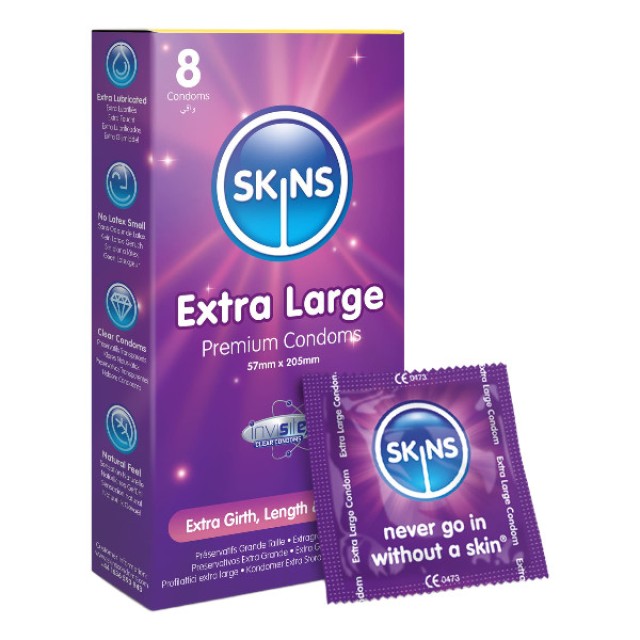 Skins Extra Large Condoms 8 τεμάχια