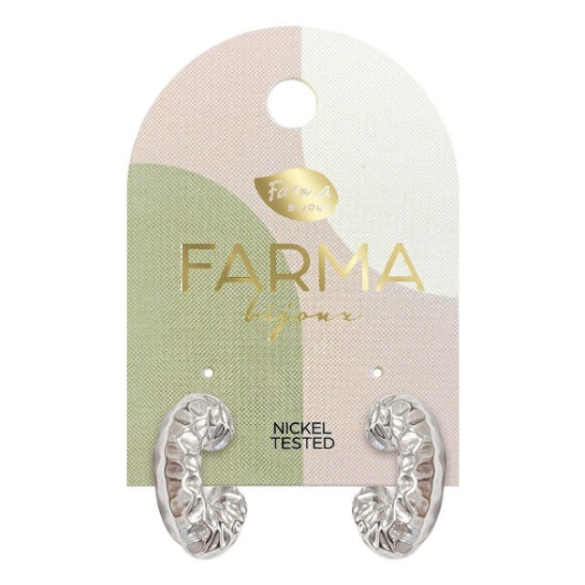 Farma Bijoux Earrings Little Hammered Hoops 15mm