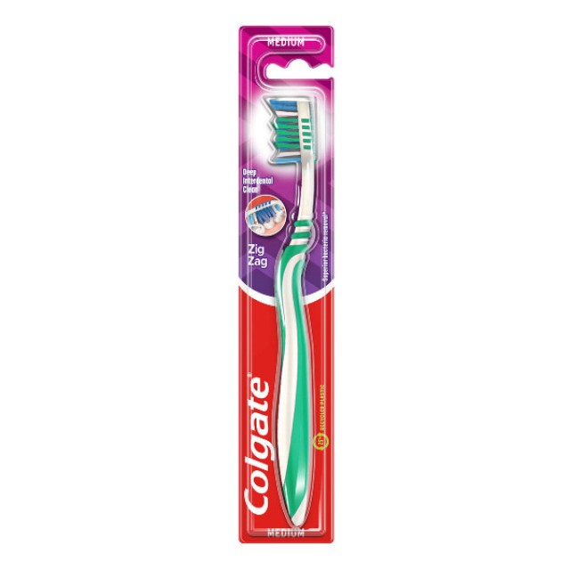 Colgate Zig Zag Medium Οδοντόβουρτσα Διάφορα Χρώματα 1 τεμάχιο