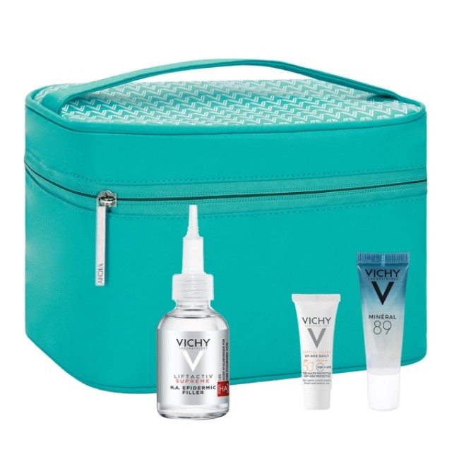 Vichy Liftactiv Supreme HA Epidermic Filler 30ml & Toiletry Gift & Mineral 89 10ml & UV-Age Daily 3ml