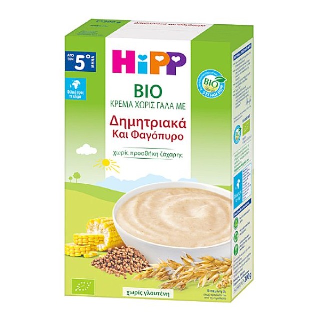 Hipp Βρεφική Κρέμα Δημητριακά και Φαγόπυρο 5m+ 200g