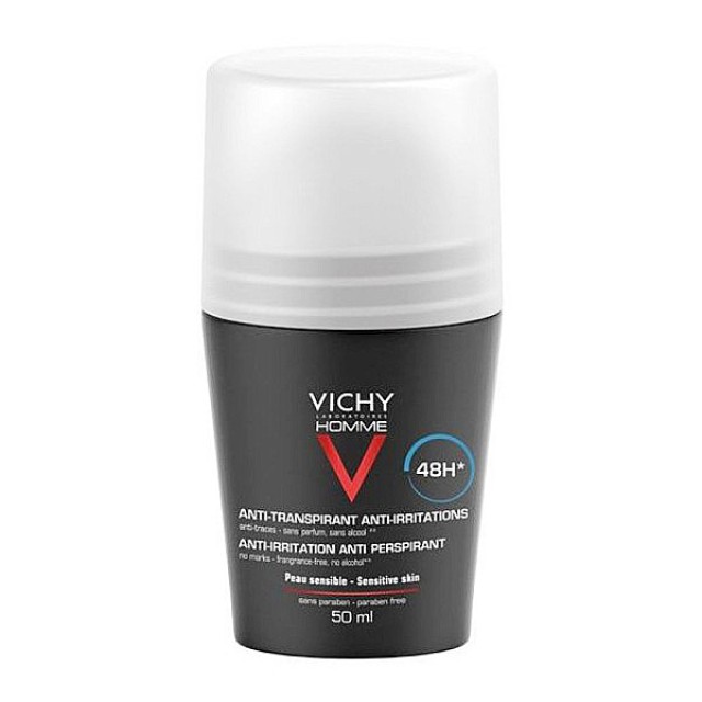 Vichy Homme 48h for Sensitive Skin Deodorant Roll-On 50ml