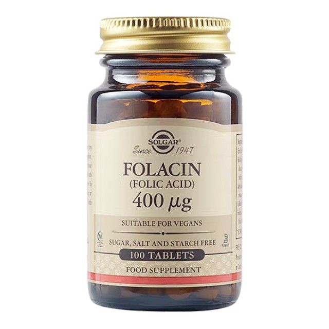 Solgar Folacin (Folic Acid) 400μg 100 ταμπλέτες