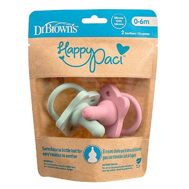 Dr. Brown's Silicone Soother 0-6m Pink-Green 2 τεμάχια