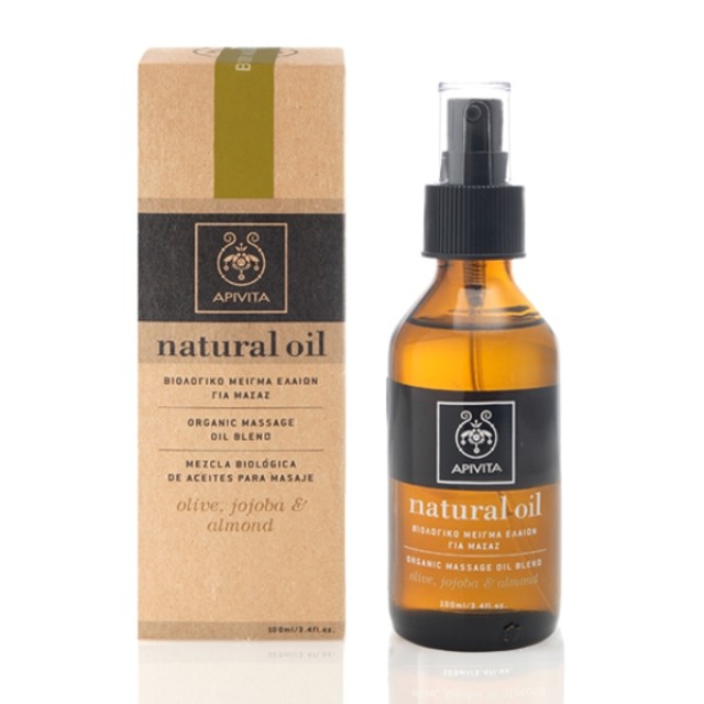 Apivita Natural Oil Βιολογικό Μείγμα Ελαίων Για Μασάζ 100ml