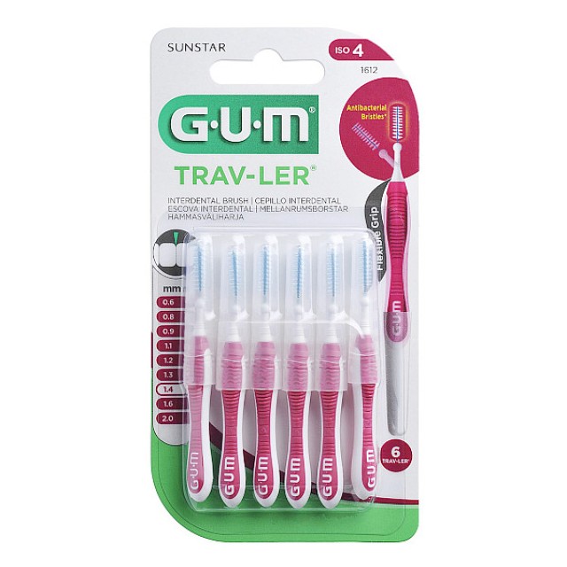 Gum Trav-ler Μεσοδόντια Bουρτσάκια 1.4mm Φούξια 6 τεμάχια