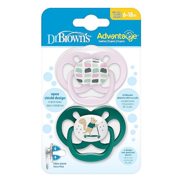 Dr. Brown's Advantage Πιπίλα Σιλικόνης 6-18m 2 τεμάχια