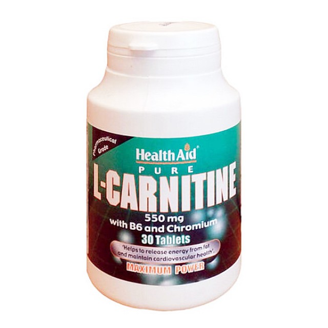 Health Aid L-Carnitine 550mg with B6 and Chromium 30 tablets