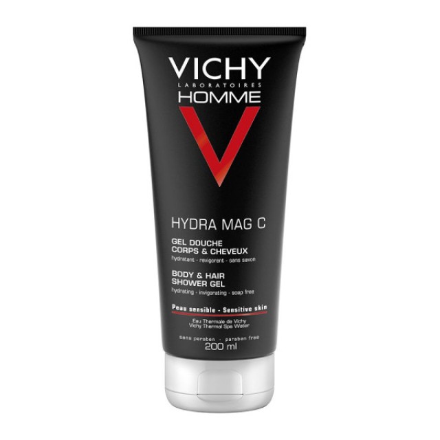 Vichy Homme Hydra Mag-C Shower Gel Toning Men's Shower Gel For Body & Hair 200ml