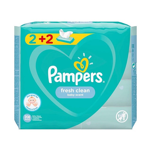 Pampers Wipes Fresh Clean 208 τεμάχια