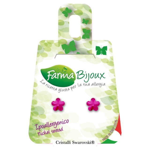 Farma Bijoux Υποαλλεγικά Σκουλαρίκια Fuchsia Flower 6mm
