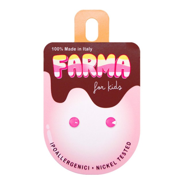 Farma Bijoux Υποαλλεργικά Σκουλαρίκια Κρύσταλλο Electric Pink 3.9mm