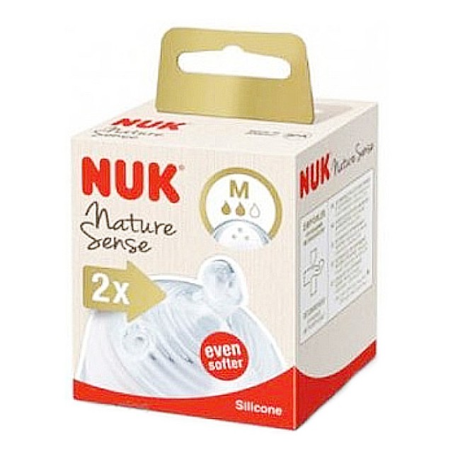 Nuk Nature Sense Silicone Nipple Medium 2 τεμάχια