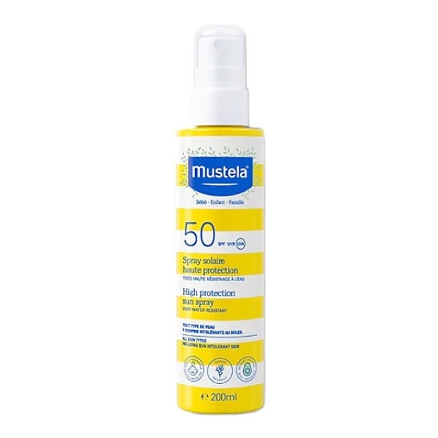 Mustela Αντηλιακό Spray Σώματος & Προσώπου Υψηλής Προστασίας SPF50 200ml