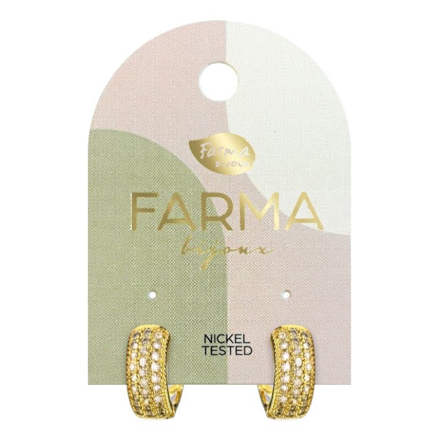 Farma Bijoux Earrings Adelaide Hoops with Zircon 14mm