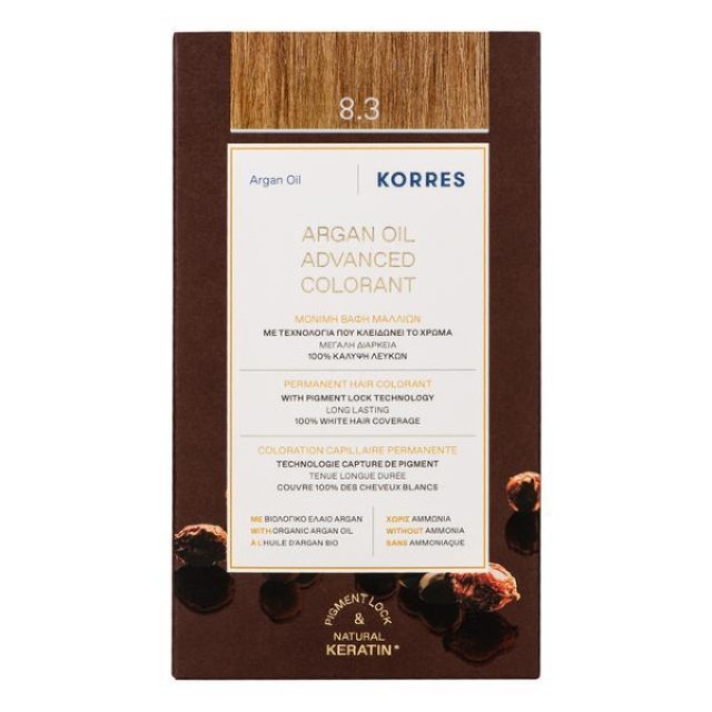 Korres Argan Oil Advanced Colorant 8.3 Honey Light Blonde