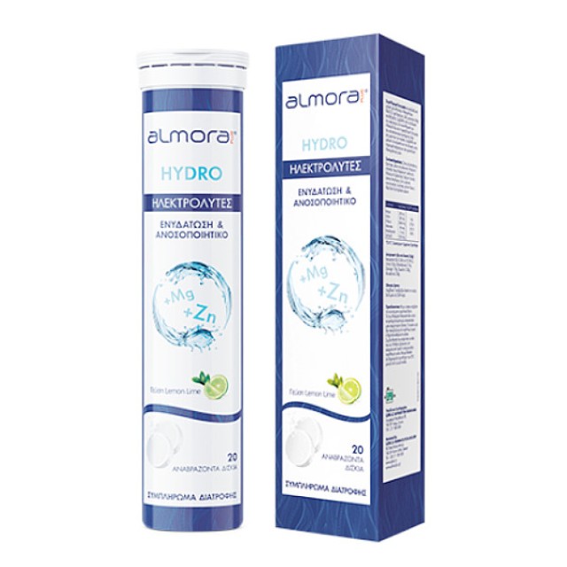 Almora Plus Hydro Electrolytes γεύση Λεμόνι-Lime 20 αναβράζοντα δισκία