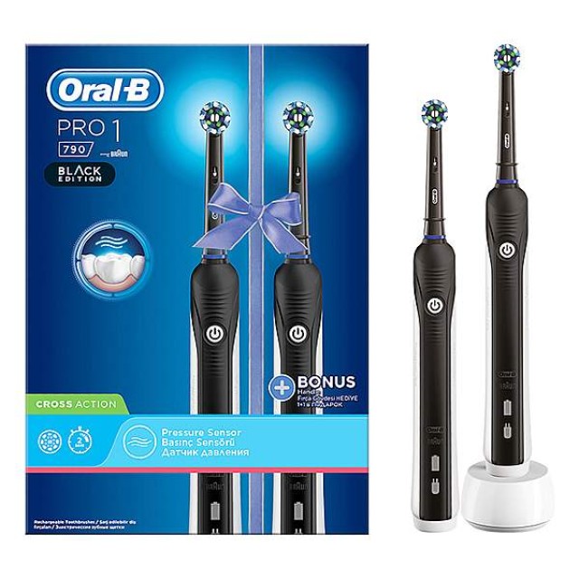 Oral-B Duo Pack Pro 1 790 Black Edition Cross Action 2 ηλεκτρικές οδοντόβουρτσες