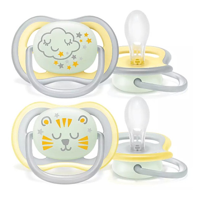 Philips Avent Ultra Air Night Orthodontic Pacifier Bubble-Lion 18m+ 2 pieces