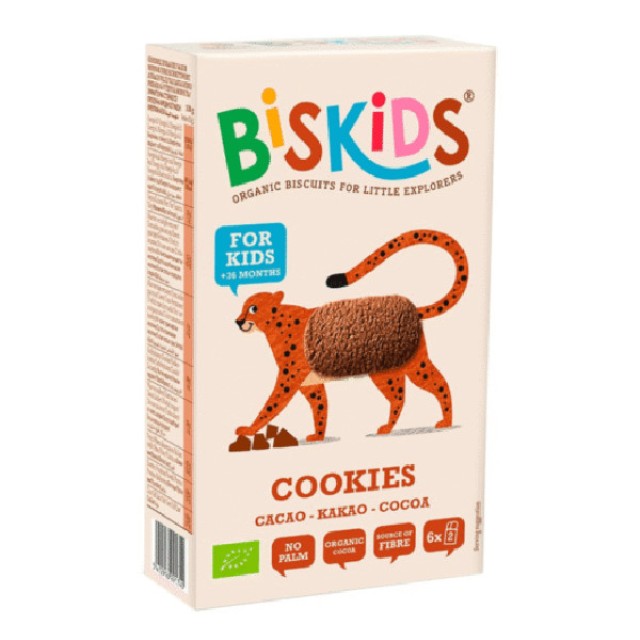 Biskids Organic Wholegrain Biscuits with Chocolate Flavor 6m+ 120g