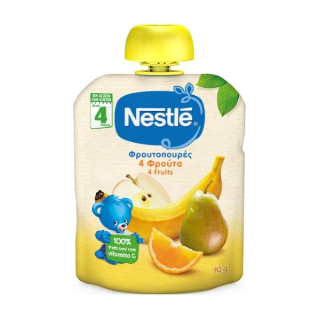 Nestle Φρουτοπουρές 4 Φρούτα 6m+ 90g