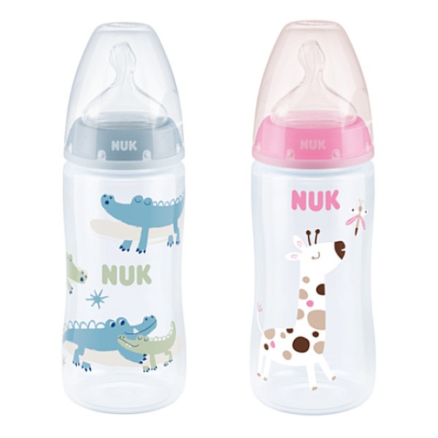Nuk First Choice Plus Polypropylene Baby Bottle with Temperature Control Indicator Various Designs 6-18m 360ml