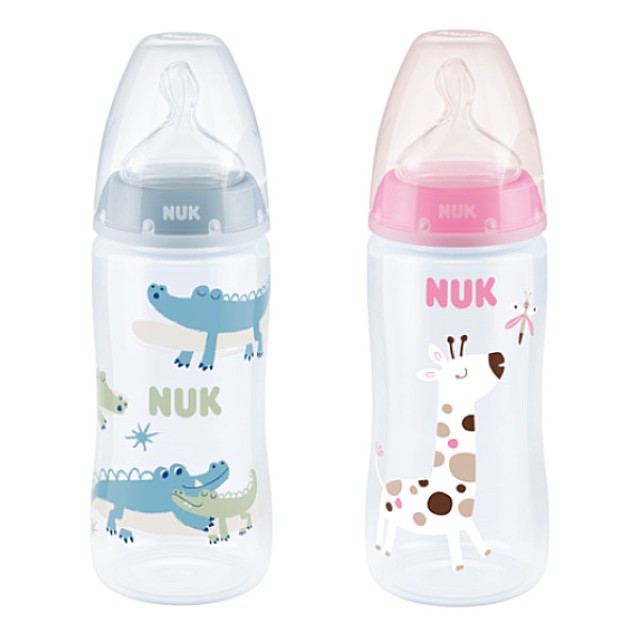 Nuk First Choice Plus Μπιμπερό Πολυπροπυλενίου με Δείκτη Ελέγχου Θερμοκρασίας Διάφορα Σχέδια 6-18m 360ml