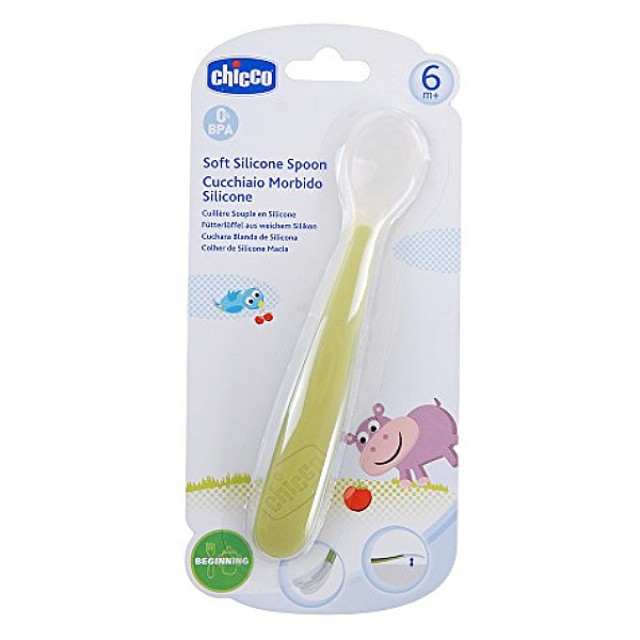 Chicco Soft Silicone Spoon 6m+ Green 1 τεμάχιο