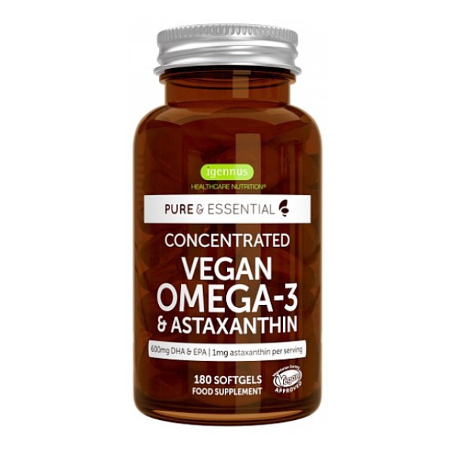 Igennus Vegan Omega 3 and Astaxanthin 180 μαλακές κάψουλες