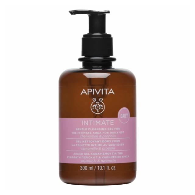 Apivita Intimate Daily Απαλό Gel Καθαρισμού Για Την Ευαίσθητη Περιοχή Για Καθημερινή Χρήση Με Χαμομήλι & Πρόπολη 300ml