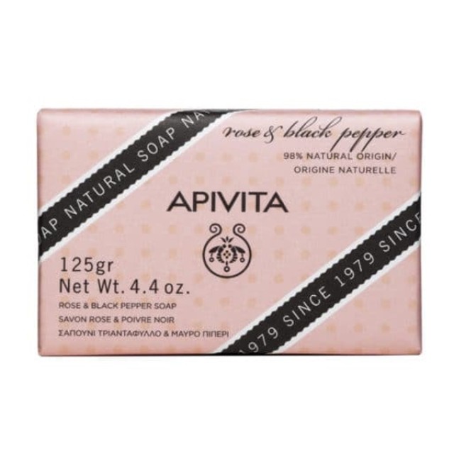 Apivita Soap With Rose & Black Pepper 125gr