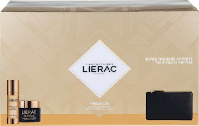 Lierac La Cure Absolute Anti-Aging Cream 30ml, Voluptueuse Creme 50ml & Rue Des Fleurs-Monaco Pouch