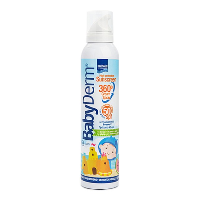 Intermed Babyderm Sunscreen 360 Cream Spray Πρόσωπο & Σώμα 200ml
