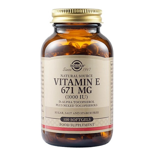 Solgar Vitamin E 671mg (1000 IU) 100 soft capsules