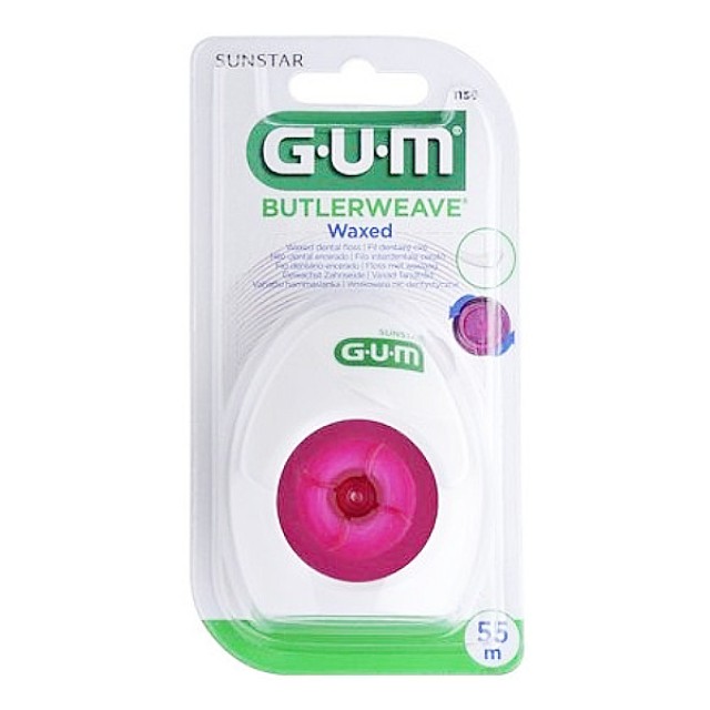 Gum Butlerweave Waxed Οδοντικό Νήμα Κερωμένο 55m