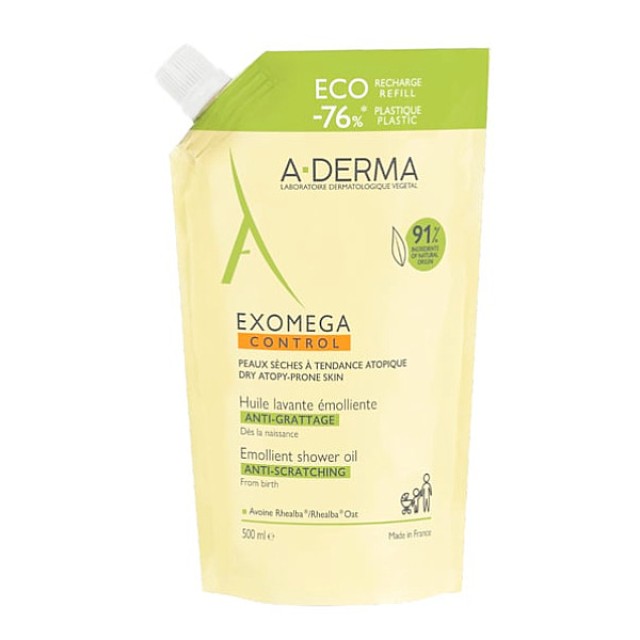 A-Derma Exomega Control Emollient Shower Oil Refill 500ml