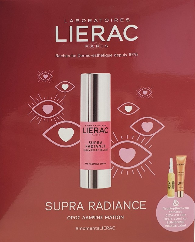 Lierac Supra Radiance Serum Set Radiant Eye Serum 15ml & Cica-Filler Serum 10ml & Sunissime Fine Flow Protection Cream SPF30 10ml