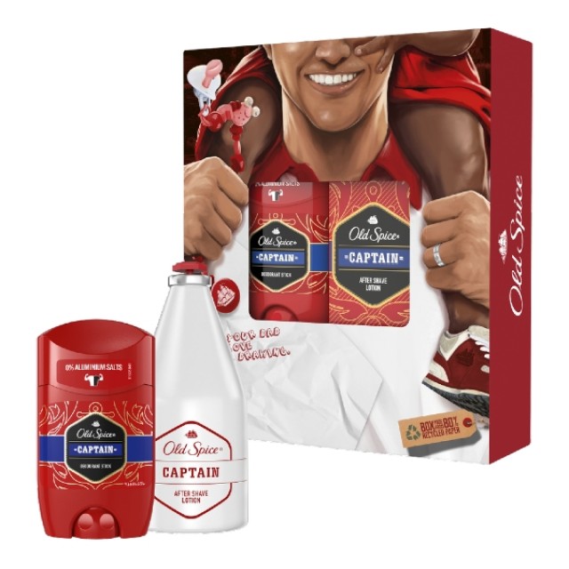 Old Spice Σετ Δώρου Captain Για τον Καλύτερο Πατέρα, Αποσμητικό Σπρέι 50ml Και Λοσιόν After-Shave 100ml