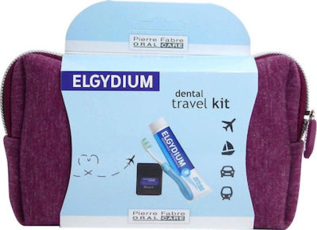 Elgydium Dental Travel Kit Bordeaux Pouch