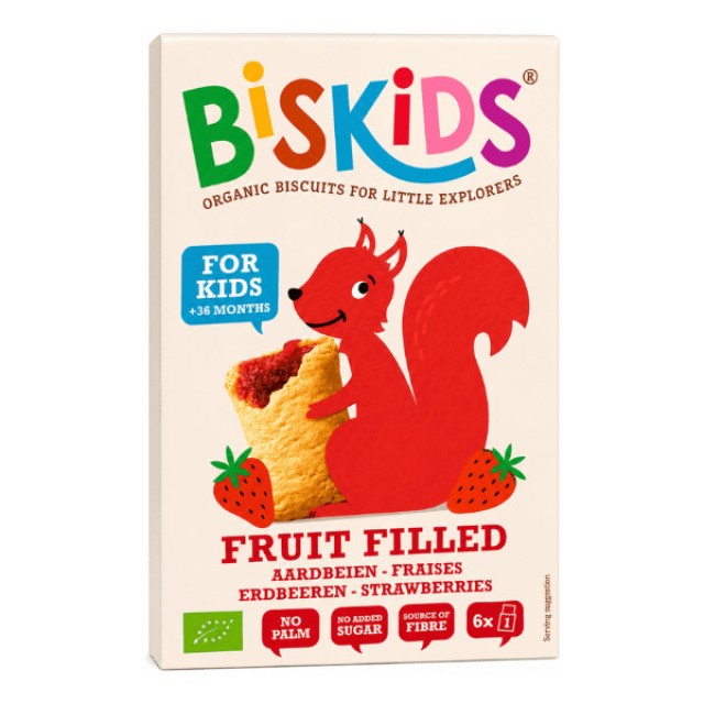 Biskids Organic Wholegrain Biscuits with Strawberry 36m+ 120g
