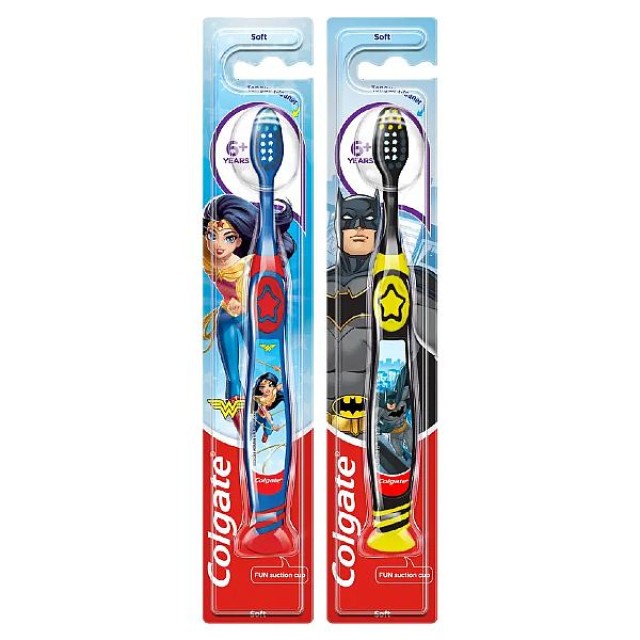 Colgate Wonder Woman or Batman Soft Children's Toothbrush 6y+ 1 pc