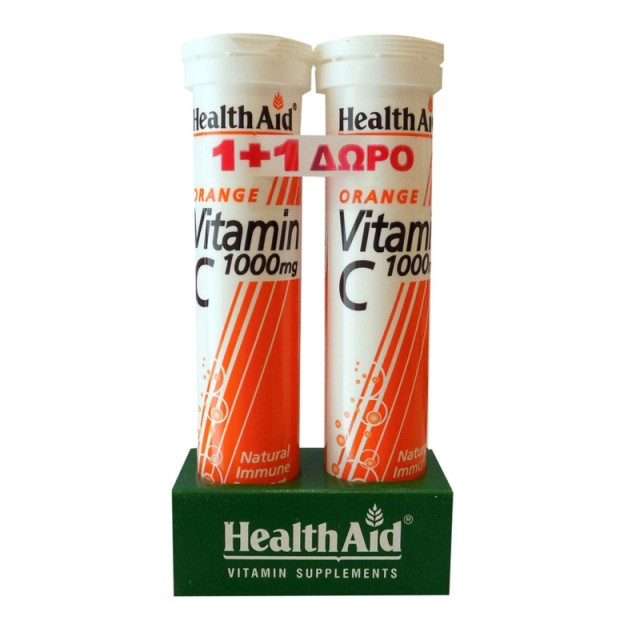 Health Aid Vitamin C 1000mg γεύση Πορτοκάλι 2x20 αναβράζοντα δισκία