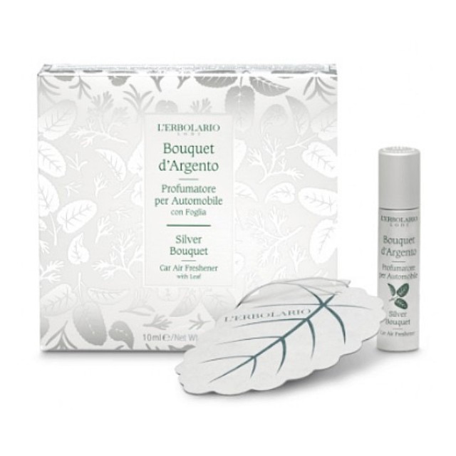 L'Erbolario Bouquet d'Argento Car Air Freshener in Leaf & Fragrance 10ml
